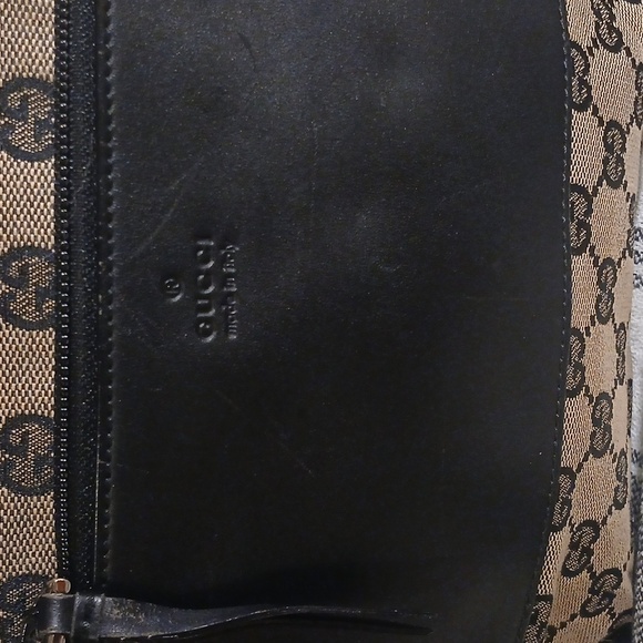 Authentic Gucci Canvas Leather Black And Brown Bag - Picture 2 of 16